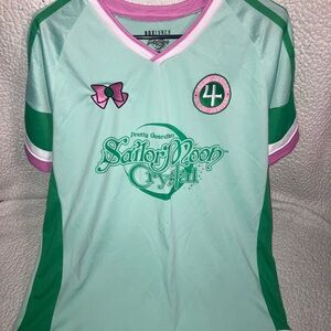 Sailor Moon Crystal Women's Green and Pink Jersey